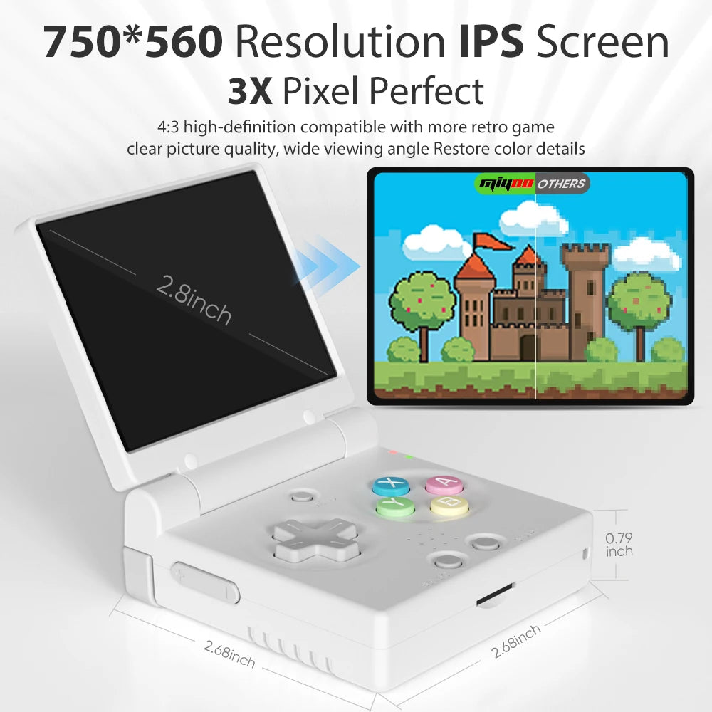 MIYOO Mini Flip Retro Handheld Game Console 2.8''IPS Screen Portable Video Game Consoles Classic Gaming Players Nostalgic Gift
