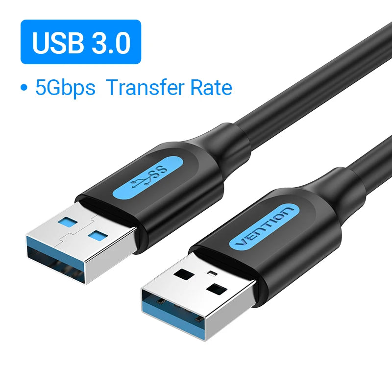 Vention USB Male to Male Extension Cable 2.0 3.0 High Speed Data Transfer USB Cable Extender for Radiator Car Speaker HD Webcom