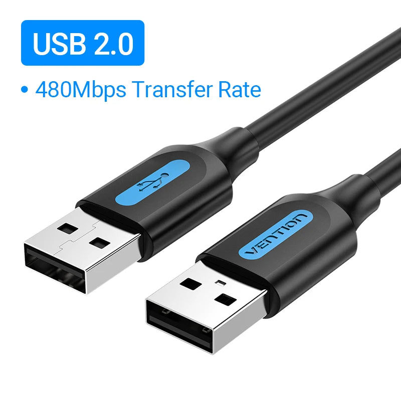 Vention USB Male to Male Extension Cable 2.0 3.0 High Speed Data Transfer USB Cable Extender for Radiator Car Speaker HD Webcom
