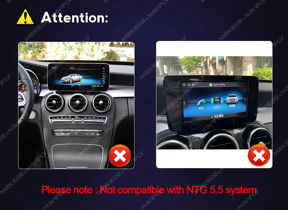 NaviFly Android 14 Auto Car GPS Navigation Stereo Radio For Mercedes-Benz C-Class W205 GLC X253 V-Class W446 Wireless CarPlay 4G