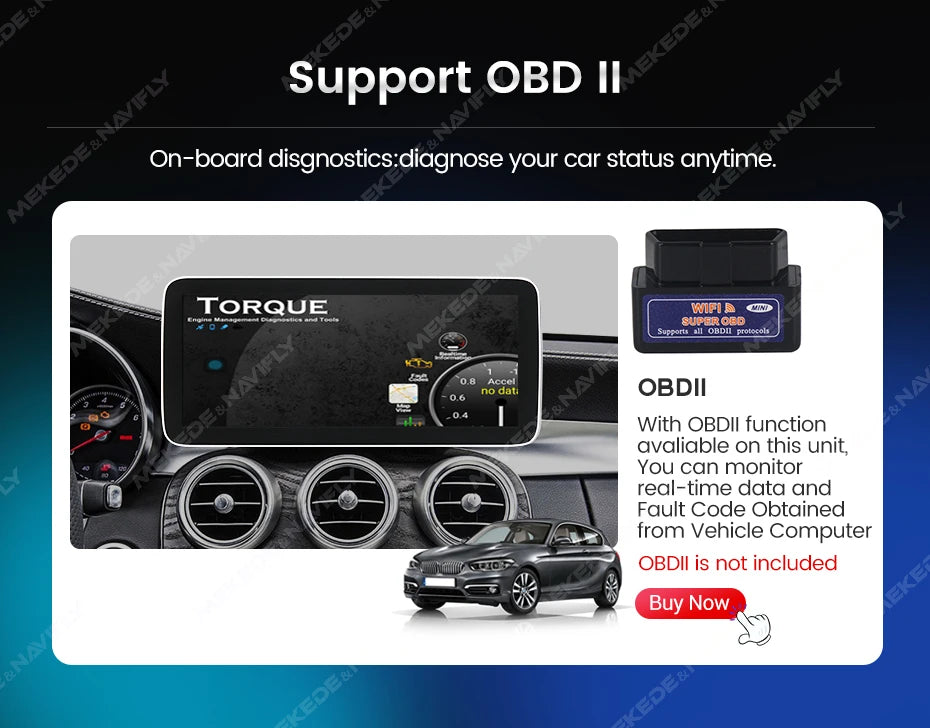 NaviFly Android 14 Auto Car GPS Navigation Stereo Radio For Mercedes-Benz C-Class W205 GLC X253 V-Class W446 Wireless CarPlay 4G