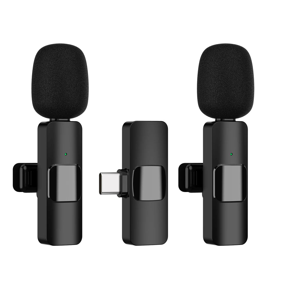 k60 New Wireless Lavalier Microphone Portable Audio Video Recording Mini Mic for iPhone Android Live Broadcast Gaming Phone Mic