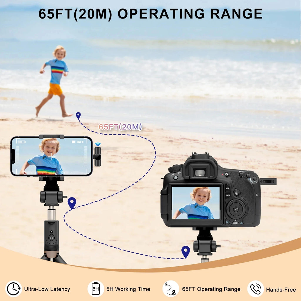 k60 New Wireless Lavalier Microphone Portable Audio Video Recording Mini Mic for iPhone Android Live Broadcast Gaming Phone Mic