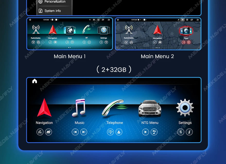 NaviFly Android 14 Auto Car GPS Navigation Stereo Radio For Mercedes-Benz C-Class W205 GLC X253 V-Class W446 Wireless CarPlay 4G