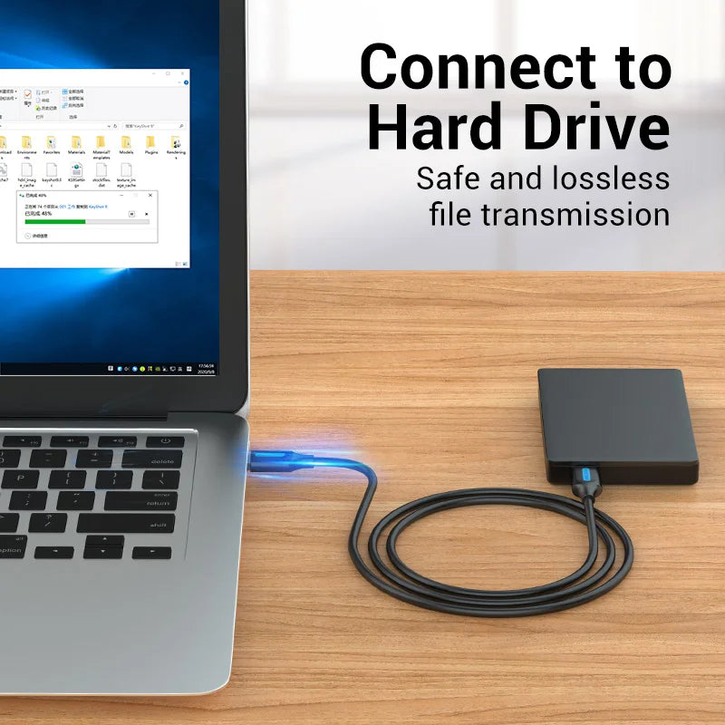 Vention USB Male to Male Extension Cable 2.0 3.0 High Speed Data Transfer USB Cable Extender for Radiator Car Speaker HD Webcom