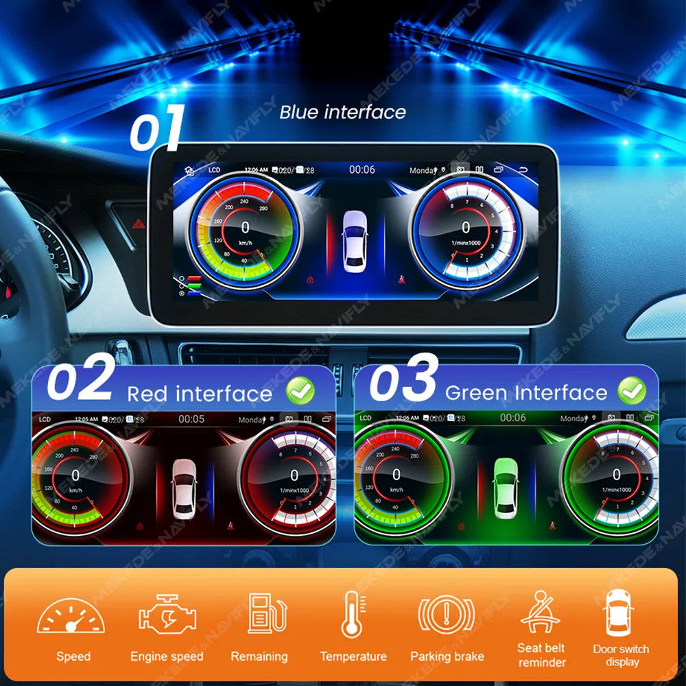 NaviFly Android 14 Auto Car GPS Navigation Stereo Radio For Mercedes-Benz C-Class W205 GLC X253 V-Class W446 Wireless CarPlay 4G