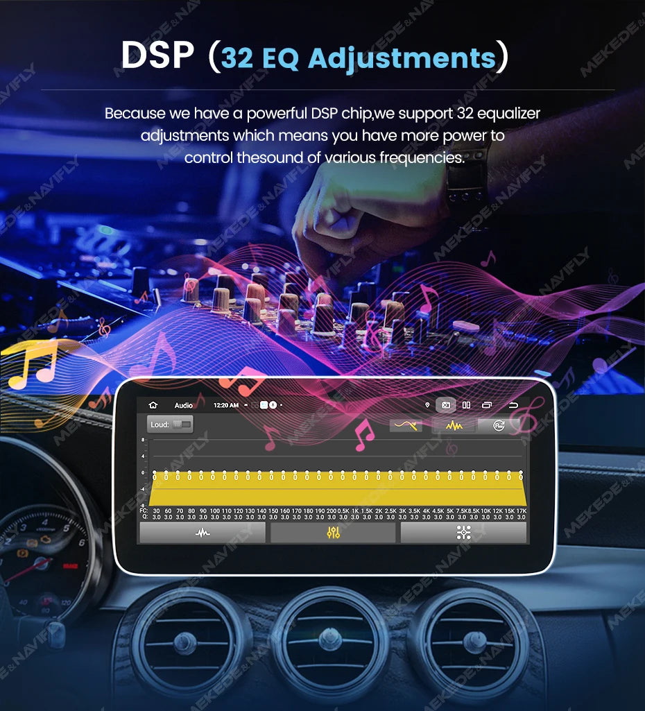 NaviFly Android 14 Auto Car GPS Navigation Stereo Radio For Mercedes-Benz C-Class W205 GLC X253 V-Class W446 Wireless CarPlay 4G