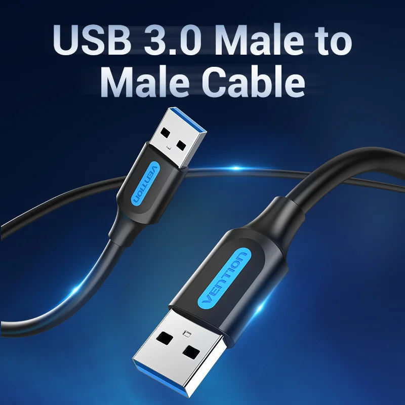 Vention USB Male to Male Extension Cable 2.0 3.0 High Speed Data Transfer USB Cable Extender for Radiator Car Speaker HD Webcom