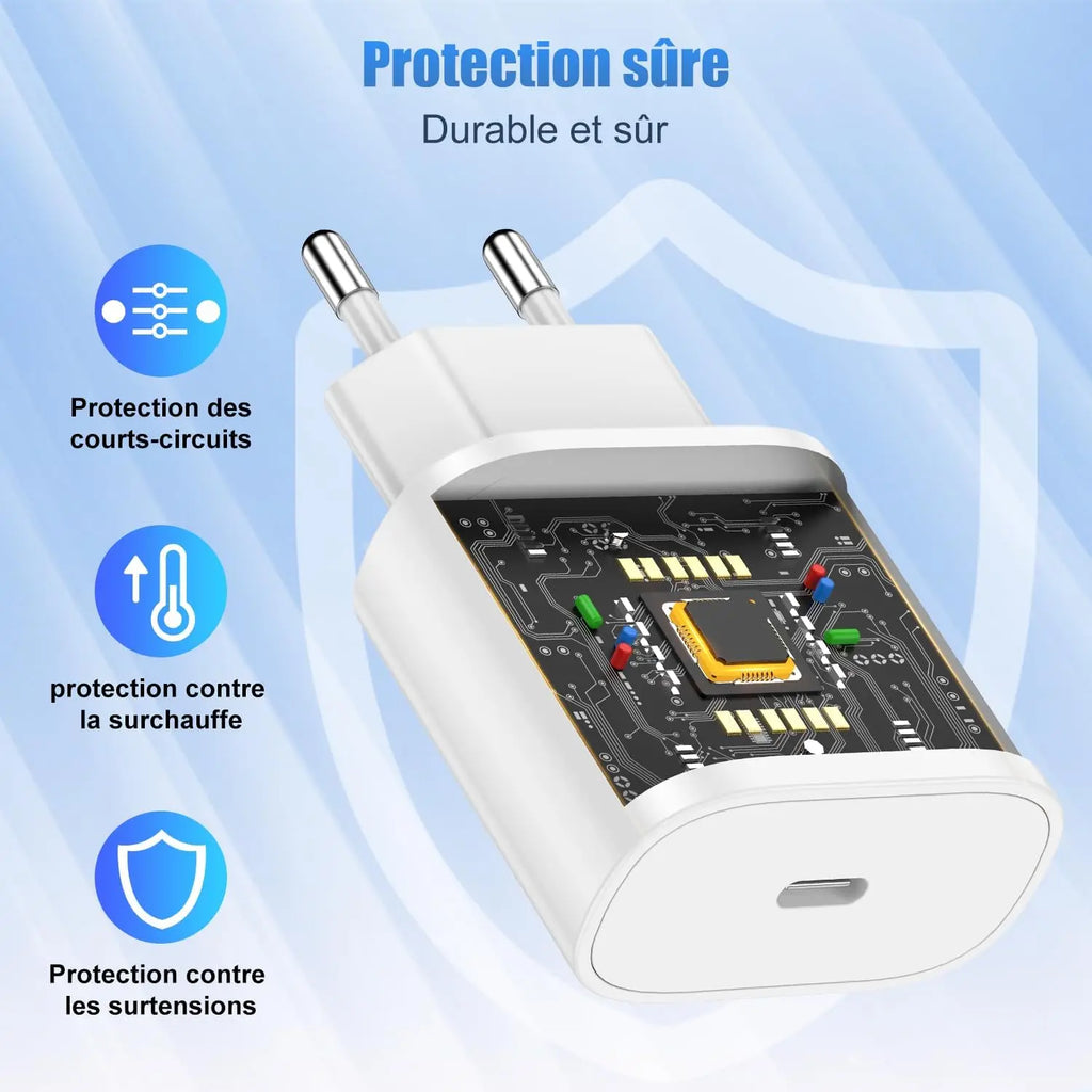 35W PD Fast USB-C Charger For iPhone 13 14 Pro Max 11 12 mini X XR XS Max 8 Plus Rapid Charging Phone Charger Cable 1m 1.5m 2m