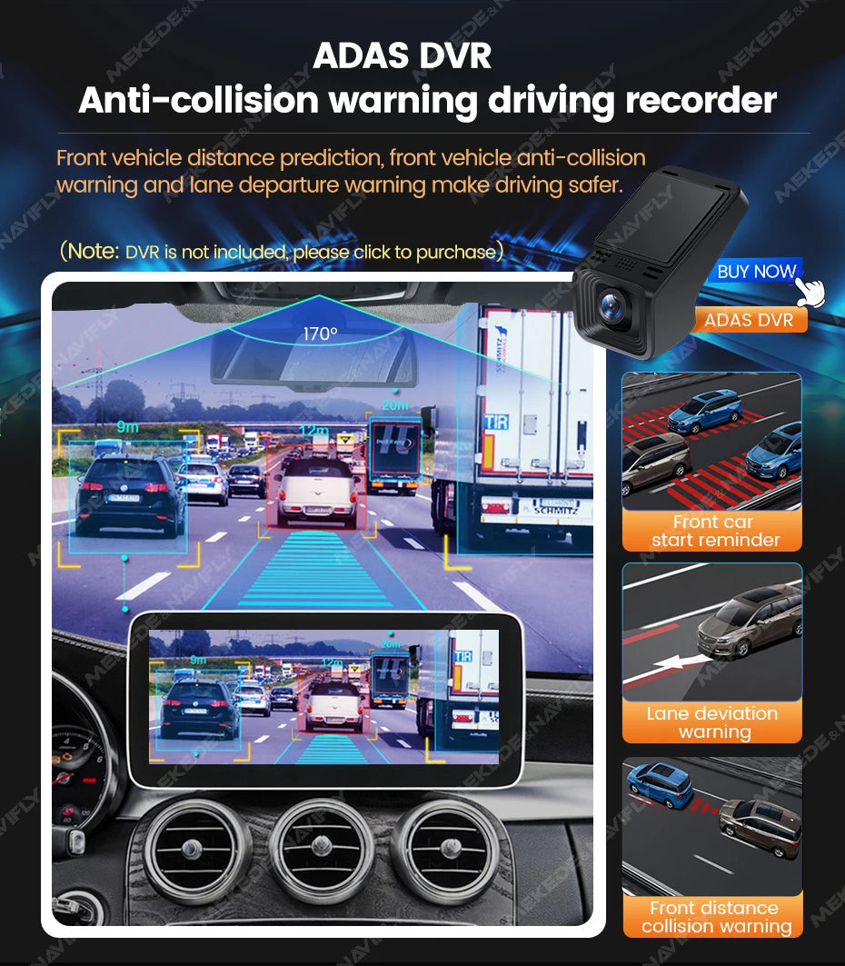 NaviFly Android 14 Auto Car GPS Navigation Stereo Radio For Mercedes-Benz C-Class W205 GLC X253 V-Class W446 Wireless CarPlay 4G