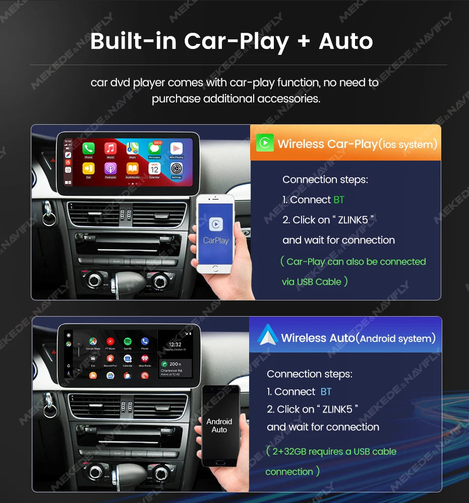 NaviFly Android 14 Auto Car GPS Navigation Stereo Radio For Mercedes-Benz C-Class W205 GLC X253 V-Class W446 Wireless CarPlay 4G