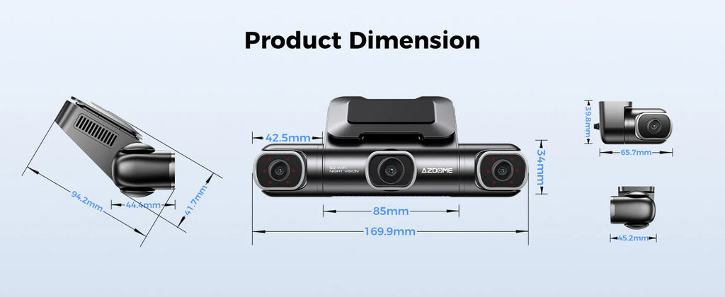 AZDOME Dash Cam M660 2K+3*1080P 4CH Car DVR GPS 5G Wifi Built-in 128GB eMMC Voice Control 24H Parking Monitor Super Night Vision