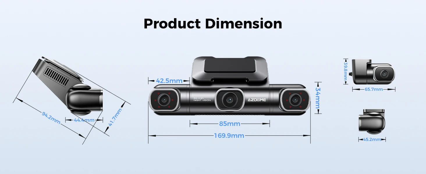 AZDOME Dash Cam M660 2K+3*1080P 4CH Car DVR GPS 5G Wifi Built-in 128GB eMMC Voice Control 24H Parking Monitor Super Night Vision