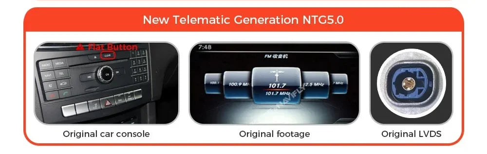 NaviFly Android 14 Auto Car GPS Navigation Stereo Radio For Mercedes-Benz C-Class W205 GLC X253 V-Class W446 Wireless CarPlay 4G